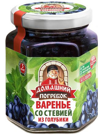 Домашний погребок варенье со стевией из голубики 200г