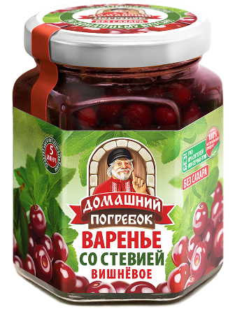 Домашний погребок варенье со стевией вишневое 200г